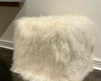 Item 41:   Alpaca Fur Cube Ottoman - 20"l x 20"w x 18"h: $345