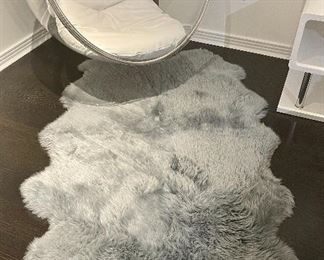 Item 42:  Faux Sheepskin Rug (Gray) - 46.5" x 75":  $48 