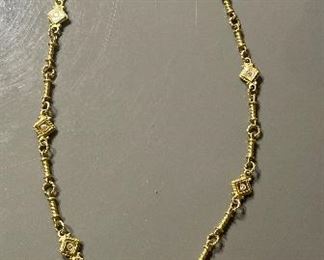 Item 161: Extraordinary 18k  Necklace & Locket Pendant with small diamonds: $2995