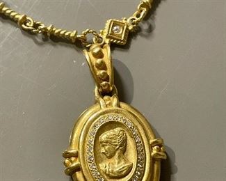 detail-gorgeous cameo image surrounded by diamonds