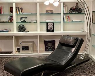 Item 1: Vintage Milo Baughman for Thayer Coggin Black Leather Chaise Lounge - 24" x 76": $1495