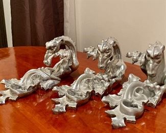 Item 197:  (3) Pieces of Dragon Decor - 12" x 5":  $32