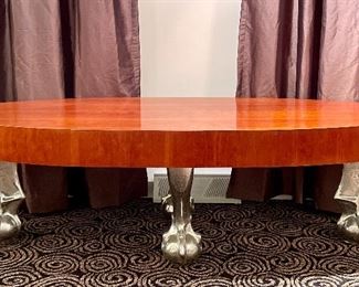 Item 49:  Coffee Table with Chrome Claw on Ball Feet - 60.75"l x 25"w x 18.5"h:  $425