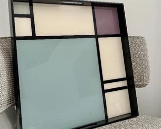 Item 76:  Pacific Connection Mondrian Large Square Serving Tray -20"l x 20"w x 2"h:  $165