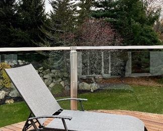 Item 106:  Cast Aluminum Lounge Chair with Sunbrella Material:  $75
