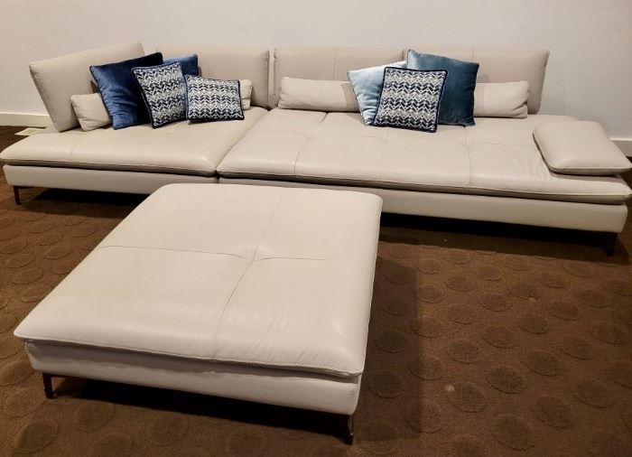 Item 5:  Three Piece Roche Bobois Leather Sectional (this sectional can be configured several different ways) - 14.5'l **this item is brand new, retailing at $17,000:   $7450 