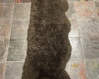 Item 276:  Faux Fur Wool Rug (Brown):
