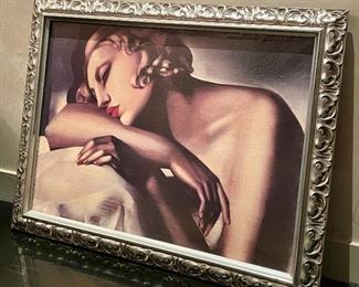 Item 304:  "Resting Woman" Oil on Canvas - attributed to Abby Schroeter- 31" x 39":  $325