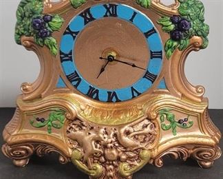 Beautiful hand painted ceramic mantel clock