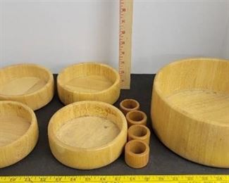 Wooden salad bowl set