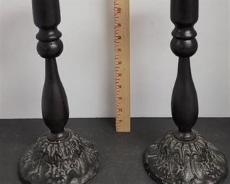 (2) Metal candle holders