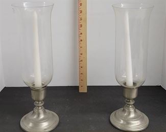(2) Hurricane candle holders