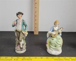 (2) Norleans figurines & (2) made in occupied japan figurines