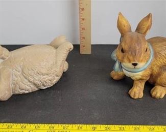 (2) Rabbit figurines
