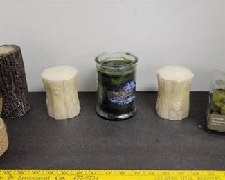 Candles, decor jar, garniture decorative