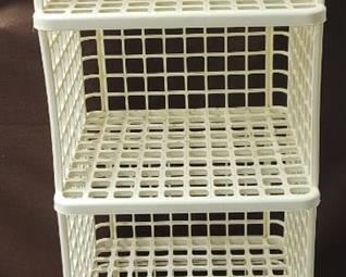 Plastic cube self 15" W x 15" D x 48" H (come in pieces)