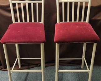 (2) Metal bar stools w/padded seats