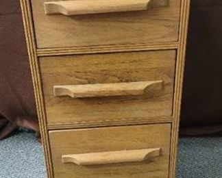 Wooden 3 drawer nightstand 16" w x 16" D x 34 1/2" H