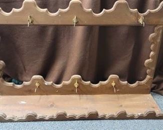 Wooden hat & coat rack 40" W x 10" D x 25" H