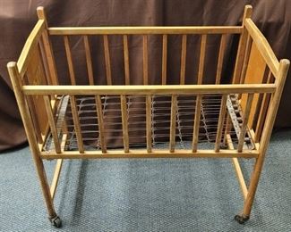 Vintage Wooden baby crib 36" W x 20" D x 33 1/2" H