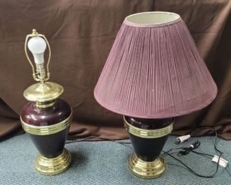 Matching violet table lamps