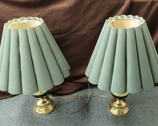 Matching green/gold table lamps
