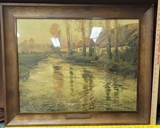 Frits Thaulow Cottages along a river