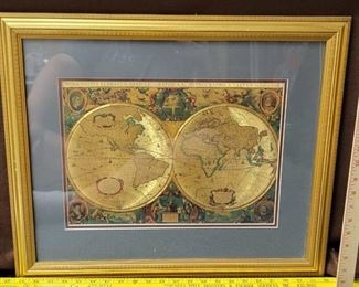 Vintage foil map of the world