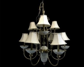 Lenox 9-Light Ceramic & Brass Chandelier By Quoizel
