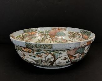 Imari Porcelain Double Footed Serving Bowl