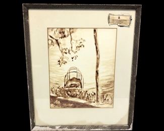 Framed Watercolor Painting - Signed