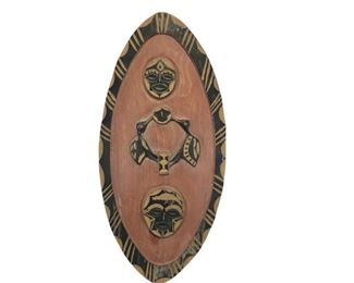 Solid Wood Hand Carved Tribal Shield