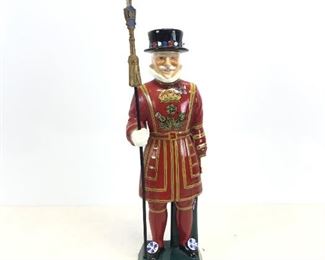 The Beefeater Yeoman Decanter - Genuine English Ceramic Hand Painted Carlton Ware Lid