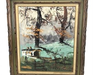 Signed Morris Katz Landscape Oil On Board - 1975