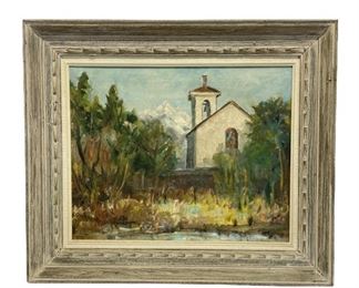 California Mission School Oil Painting - Signed On Reverse