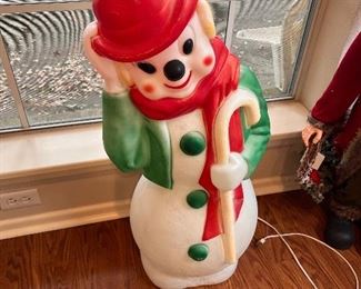 vintage Blow Mold Snowman 1971