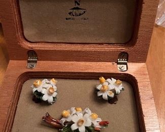 Capodimonte Brooch & earrings