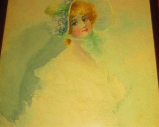 Watercolor of a Beauty, early 20th C