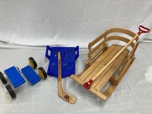 Vintage Sled and toys