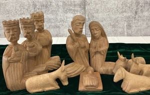 Hand Carved Wood Nativity 