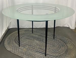 Italian Round Glass Top Dining Table 