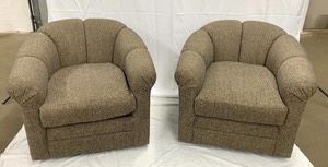 Vintage Wool Herringbone Arm Chairs by Leathercraft