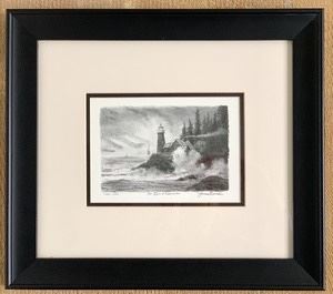 Thomas Kinkade Black and White Framed Print "The Light of Inspiration" 