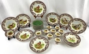 Spode "Woodland" Dish Set & 12 Bordado Pinheiro Salad Plates