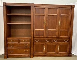 Solid Wood Murphy bed w/ Attached Bookcase by Sligh of Holland MI 