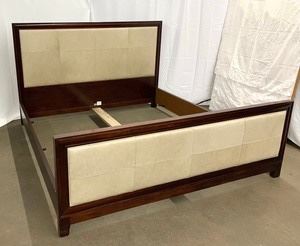 Barbara Barry Kind Upholstered Solid Mahogany Bed by Baker Furniture