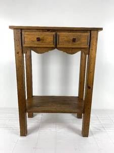 Wood end table with drawers