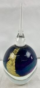 Stunning Vintage Signed Art Glass Perfume Bottle 
