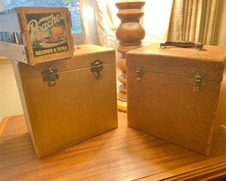 78s With Latching Storage Boxes, Vintage Peaches Crate