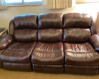 Ashley leather recliner sofa and chair
